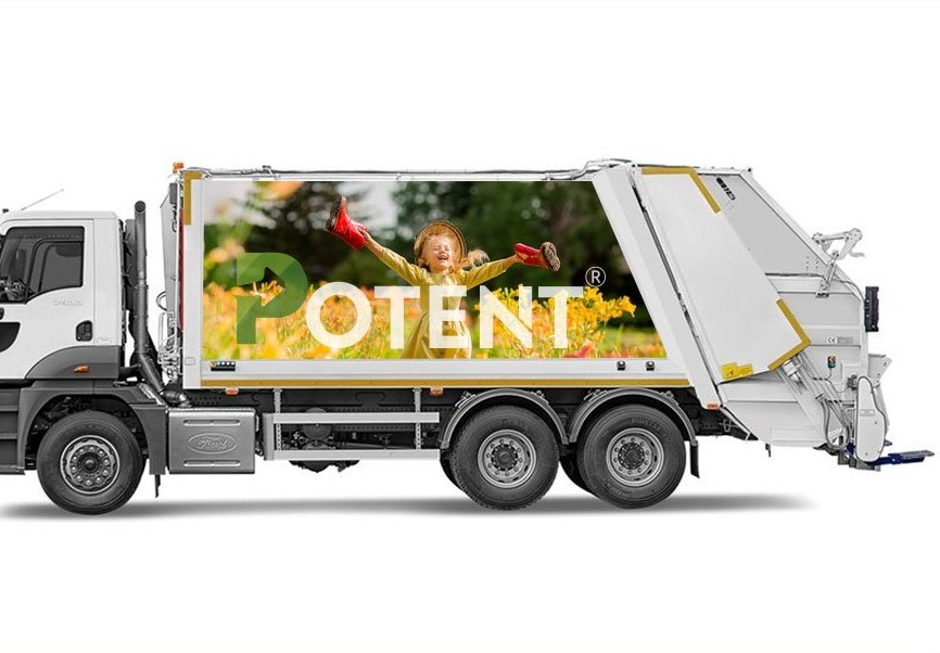 Potent Grup markalı çöp toplama aracı